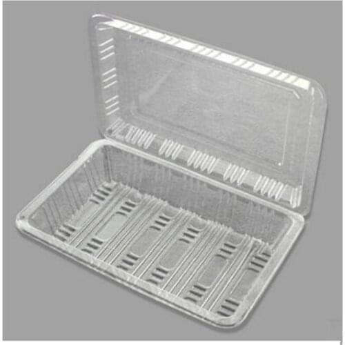 Plastic disposable lunch boxes, Sushi packaging box, biodegradable plastic packing box with lid, takeaway packaging