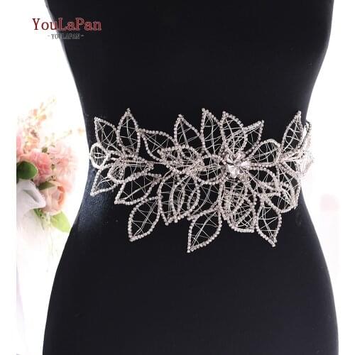 TOPQUEEN SH256-S Sparkle Belt for Dresses Bridal Rinestone Belt Silver Crystal Belt Wedding Belts for Wedding Dresses Belt