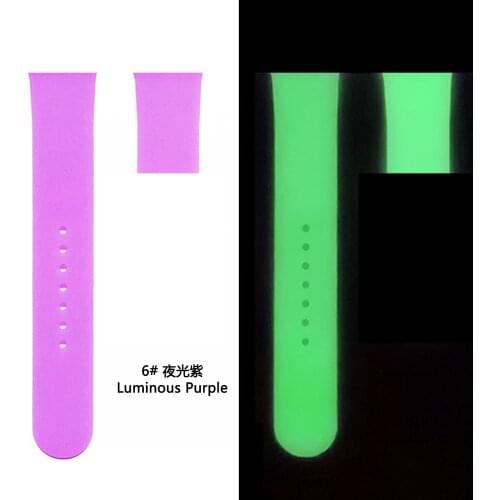Tschick Strap For Apple Watch Band Sport Glow in The Dark Silicone Replacement Fluorescence Band For iWatch Series 3/4/5/6/SE
