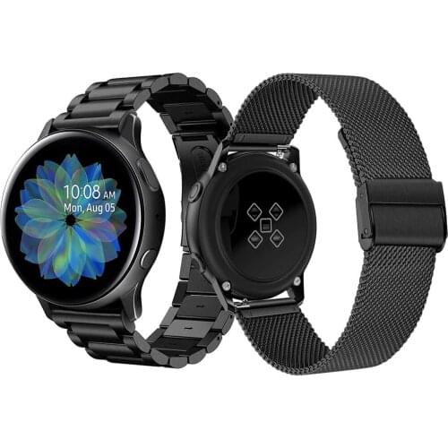 Watchband Sets for Samsung Galaxy Watch 42mm 46mm/Active 2 40mm 44mm Band 20mm 22mm Stainless Steel Mesh Strap Gear S3 Bracelet