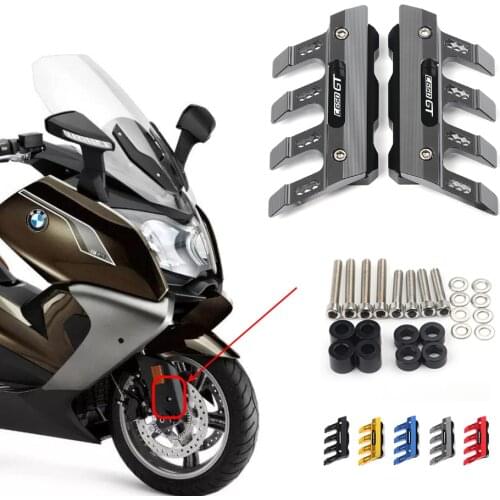 With Logo For BMW C650 C650GT Motorcycle CNC Accessories Mudguard Side Protection Block Front Fender Anti-Fall Slider