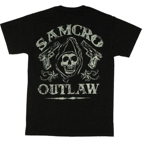 Sons of Anarchy SAMCRO Outlaw T-Shirt Summer Cotton Short Sleeve O-Neck Mens T Shirt New S-3XL