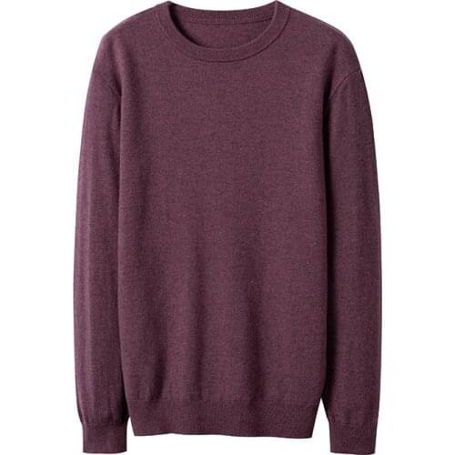 SHUCHAN O-Neck England Style Knitted Sweater Men Business Close-fitting 100% Basulan Wool Korean Clothes Men Clothing