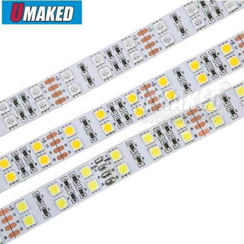 Top Quality! 5M DC 12V 600Led 120led/m waterproof SMD 5050 RGB Warm White led strip Double Row Flexible ribbon tape light