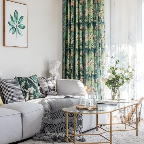 [Willie Blue Heart] Curtain Fabric Modern Simple Curtain Poly-cotton Printing Curtains for Living Dining Room Bedroom