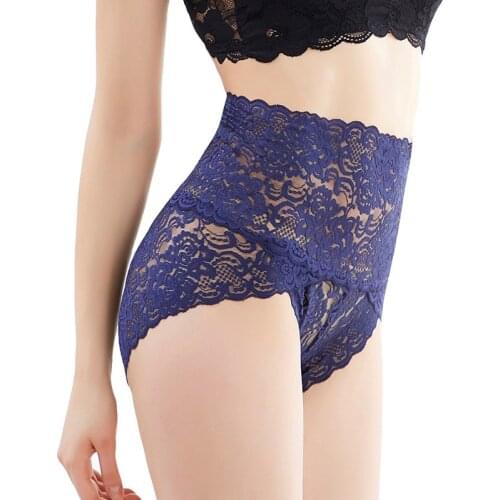 Ladies Underwear Seamless High Waist Abdomen In Hip Lift Lace Sexy Elasticity Large Size Transparent female underwear 40-100kg