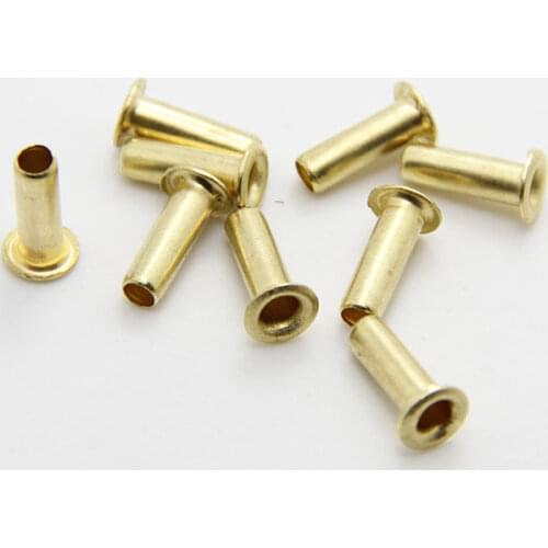 100pcs M1 M1.1 M1.15 brass hollow rivets pass through rivet single tube buckle PCB through hole rivets circuit board rivets