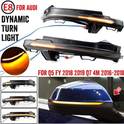 2PCS Dynamic Repeater Indicator Blinker LED Turn Signal Light For Audi Q5 FY Q7 4M Rearview Mirror Sequential Lamp 2016-2019