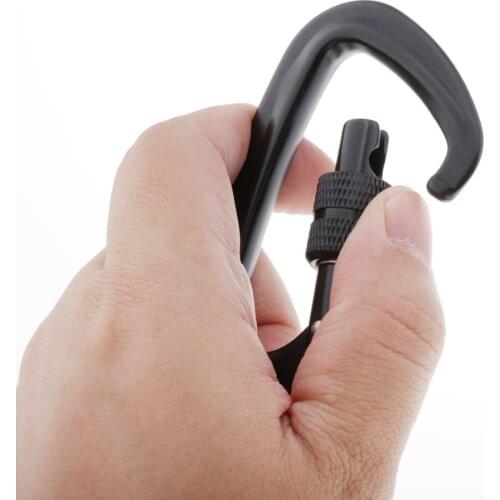 2pcs Heavy Duty Aluminum Twist Lock Climbing Carabiner Clips Auto Locking D-Ring Key Chain Snap Hook 12KN & 5KN for Hammocks