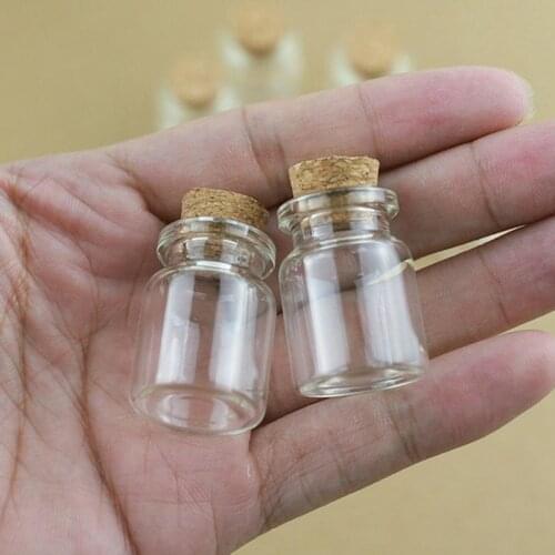 50 Pieces 5ml 22*30mm Small Cork Glass Bottles Stopper Stoage Jars Tiny Container Mini Transparent Empty Glass Vial Bottles