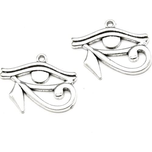 7pcs/lot Antique Silver Plated Eye Charms Pendant for Jewelry Making Bracelet Accessories DIY Handmade 30x26mm