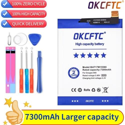 BAT17M15580 Battery For DOOGEE S60 Replacement 7300mAh backup battery for DOOGEE S60 Smart Phone batteries Bateria+Gift Tools