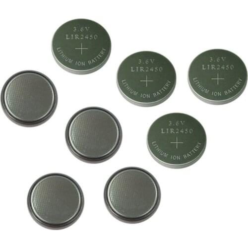 10pc 3.6V LIR2450 Rechargeable Batteries 120mAh 500 Times Lithium Coin Cell Button Battery Replaced CR2450 High Quality New