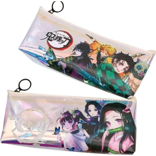 Anime Demon Slayer Kimetsu No Yaiba Pencil Case Zipper Pencil Bag Pen Storage Pouch Student Stationery