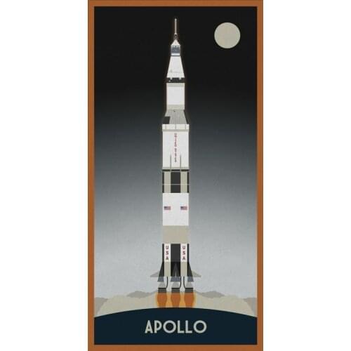 Apollo Saturn V ROCKET METAL TIN SIGN POSTER WALL PLAQUE