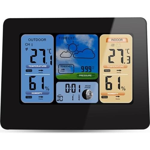 Color Weather Station Forecaster with Temperature Humidity WIFI APP Smart Weather Station FBE3