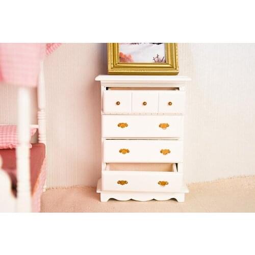 G08-X014 children baby gift Toy 1:12 Dollhouse mini Furniture Miniature rement wooden white bedroom wardrobe 1pcs