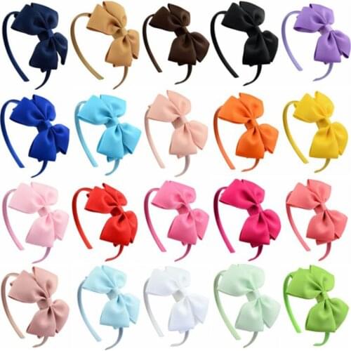 Polyester Ribbed Childrens Bow Headband Wholesale Double Layer Butterfly Shape Handmade Girl Headbands