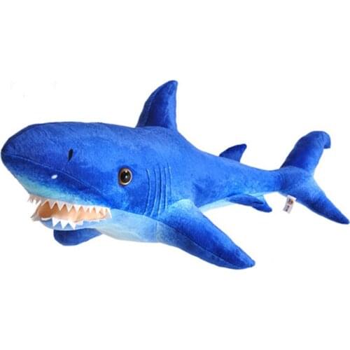 Fancytrader Giant Blue Shark Plush Toys Big Stuffed Sea Animal Shark Doll Pillow 115cm 45inch Best Gifts for Children