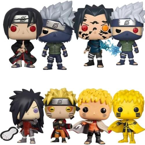 Figure Naruto Character Model Shippuden Big Anime Figure Big Head Kakashi Curse Seal Sasuke Action Figures Childrens Toy Figma