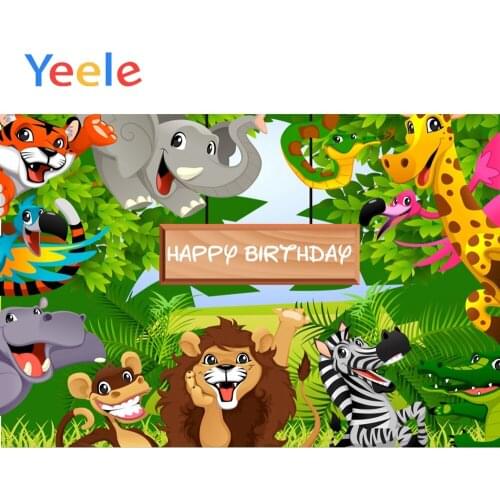 Yeele Safari Birthday Backgrounds Jungel Forests Baby Cartoon Party Poster Portrait Scene Photography Backdrops For Photo Studio