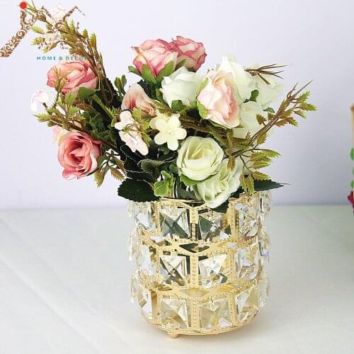 IMUWEN Crystal Candle Holder Luxury Candlestick Candle Lantern Table Storage Cylinder Candle Stand For Home Party Decoration