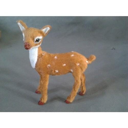 Simulation sika deer 15x10cm fur hard model home decoration gift h1342