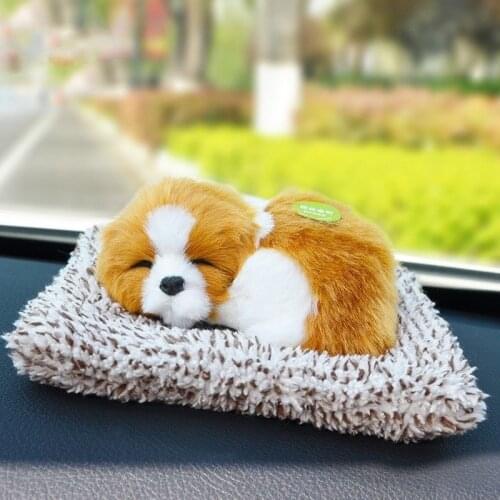 Simulation Dog Doll Kid Stuffed Toys Car Decoration with Sound Formaldehyde Odor Purification Air Bamboo Charcoal Package
