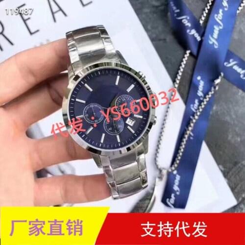 Source six needle multifunctional mens fine steel calendar Beck face timing quartz watch wholesale agent