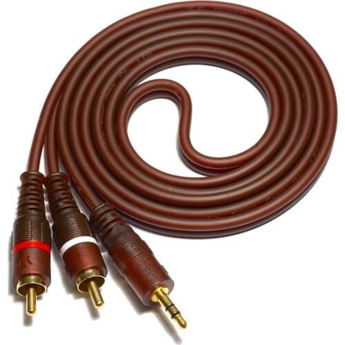 RCA Cable 3.5mm Jack to 2 RCA Aux Cable 1/8” TRS to Dual RCA Adapter Splitter Audio Cable for TV Home Theater Subwoofer Speaker