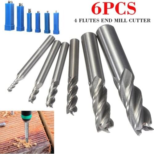 4 Flutes Spiral Bit End Mill Cutter Carbide Coated 1/8"-5/8" Shank End Mills Metal Cutting Router Bit