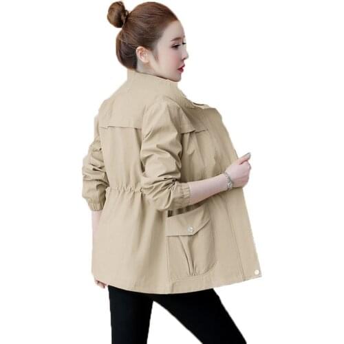 Womens Jacket Coat New Spring Autumn Zipper Pocket Short Windbreaker Casual Ladies Outerwear Tops Baseball uniform Female W496