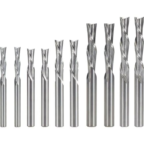 Left Hand Down Cutter 3.175/4/5/6mm Shank Spiral End Mill 2 Flute Carbide Milling Cutter For Aluminum Cutting CNC Milling B