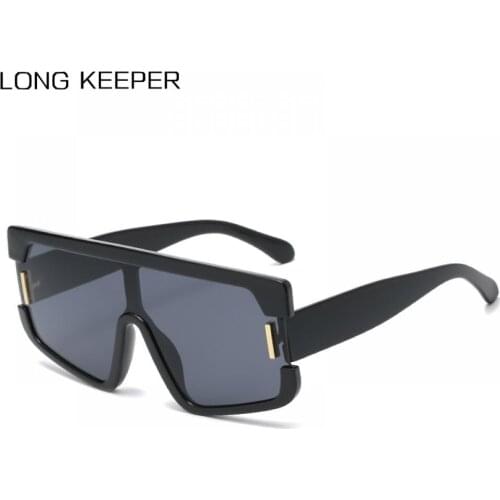 LongKeeper New Square Sunglasses Women Retro Oversized Black Sun Glasses Men Luxury Brand Eyewear UV400 Big Shades Oculos