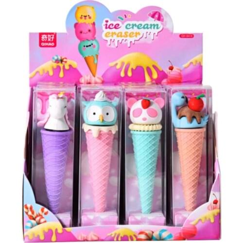 Cute Unicorn Kawaii Eraser Durable Cartoon Animal Ice Cream Shape Stationery For Student 2021 School Supplies Wholesale