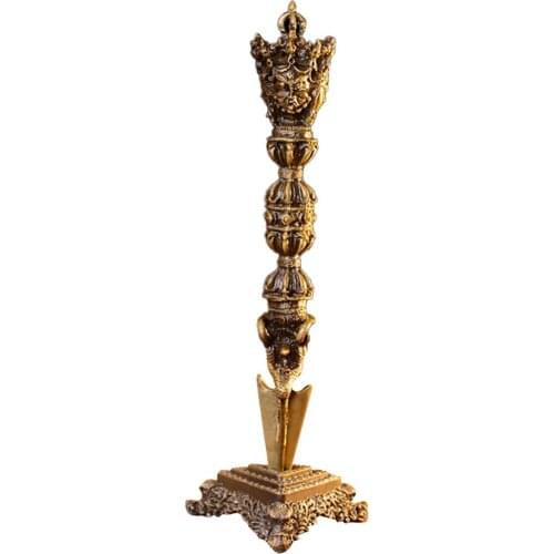 Handmade Extra Large Tibetan Ritual Phurba 8.6 Inches with Base Home Office Amulet