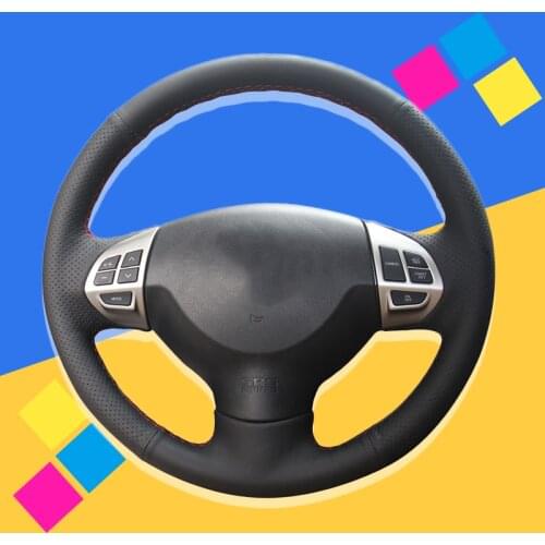 Auto Braid On The Steering Wheel Cover for Mitsubishi Lancer X 10 2007-2015 Outlander 2006-2013 ASX 2010-2013 Colt 2008 DIY Car