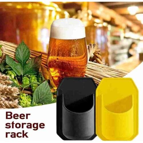 Portable Black Beer Rack Bathroom Wine Glass Holder Wall Plastic Fixed Cups Holder Suction O7H2