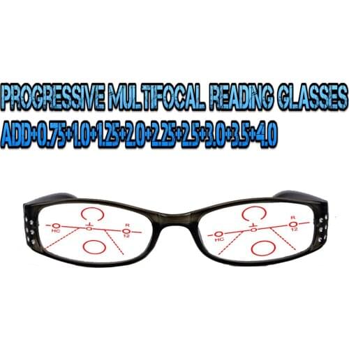 Progressive Multifocal Anti Blu Light Reading Glasses Black Frame Men Women High Quality Business +0.75 To +4.0