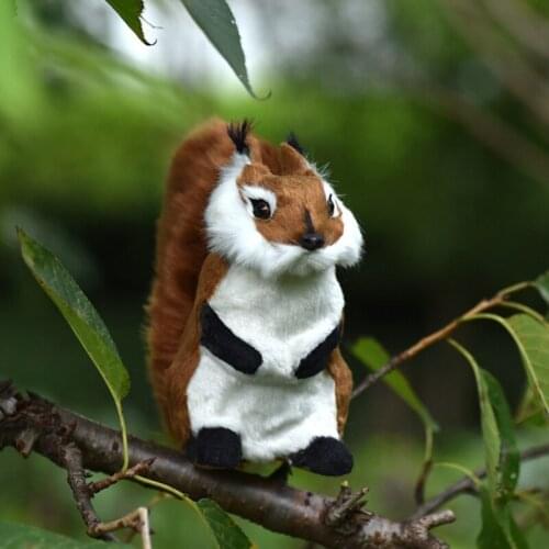 Lifelike Squirrel Plush Toys Simulation Squirrel Figurines Dolls Wild Animals Doll Children Gift Home Garden Ornament Decor