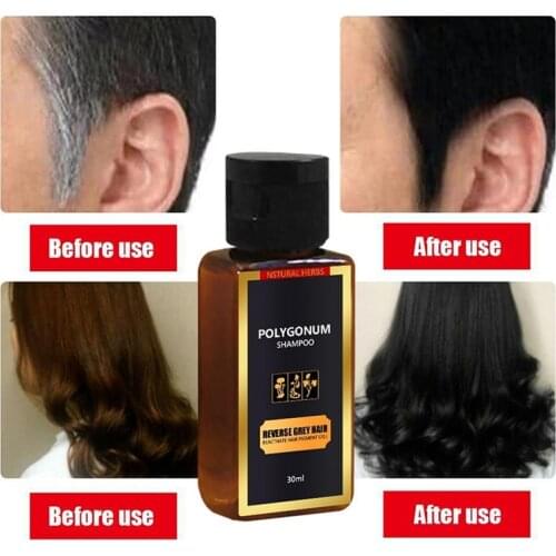 30ml black Hair Shampoo Grey Reverse Hair Color Shampoo Anti Gray Hair Treatment White Removal Natural Herbal