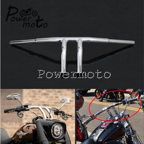 T-Bar Chrome Motorcycle 8" Handlebars T Bars 30" Width 1" to 1-1/4" Taper Bar for Harley Sportster Cafe Racer Touring Chopper