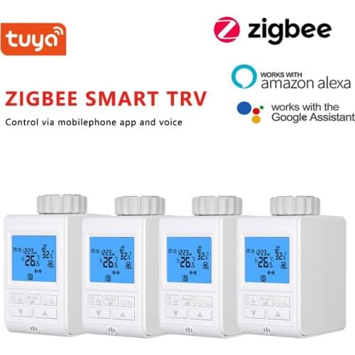 TuyaSmart ZigBee Thermostatic Radiator Valve Radiator Actuator TRV Programmable Temperature Controller Support Alexa Google Home