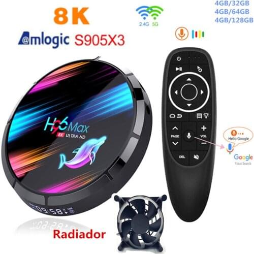 Caixa superior ajustada da tevê de amlogic s905x3 8k 4gb 9.0 gb 64gb 1000g & 5g wifi bt 4k mídia playe andriod caixa superior da