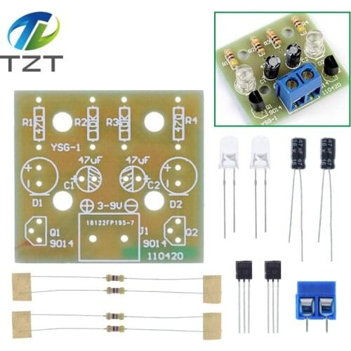 TZT Simple LED Flash DIY Kits Circuit Electronics DIY Electronic Suite 1.2mm Parts for Arduino Flash LED Kit Electronic DIY Kit