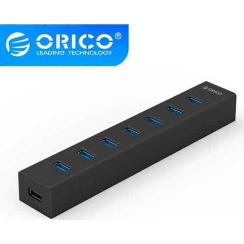 7 Ports USB3.0 HUB Portable Desk USB Splitter With Power Adapter For Tablet Laptop Computer Notebook , H7013-U3-V1