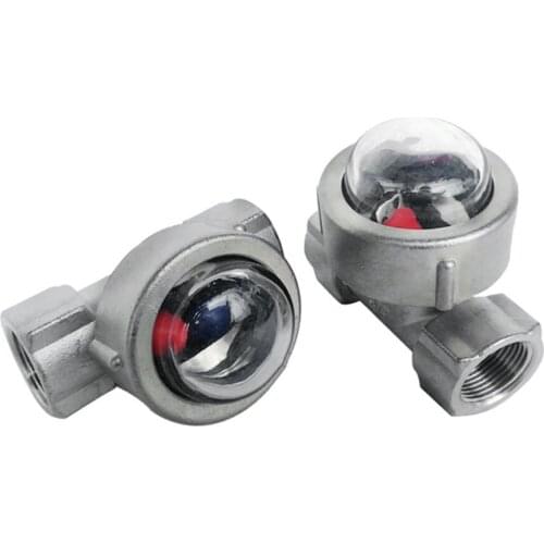 1/2" 3/4" 1" BSPT Female 304 Stainless Steel Window Sight Glass Float Ball Flow Indicator Water Oil