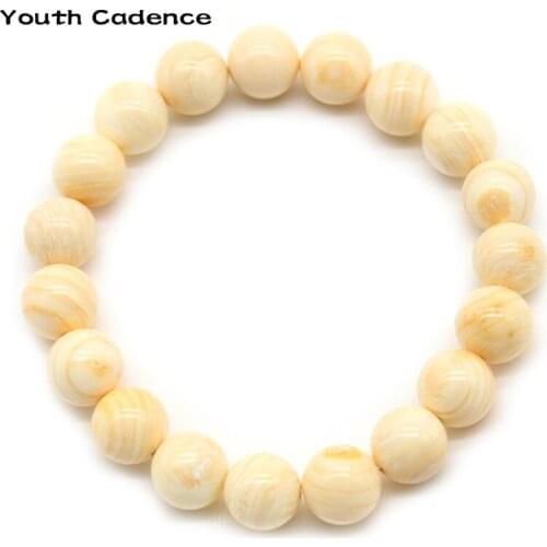 Natural Bulls-mouth Helmet Deep Sea Shell Beads Bracelets & Bangles For Women Elastic Fashion Bracelet Fine Jewelry 6/8/10/12mm