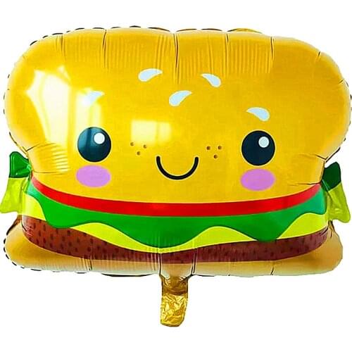 1pcs Babyshower Large Cute Hamburger Balloons Kids Gift Aluminium Foil Ballon Birthday Party Decorations Kids New Year Supplies
