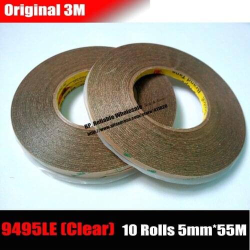 10 Rolls (5mm*55M*0.17) Ultra Strong Adhesion 3M Double Sided Adhesive Tape, Transparent Waterproof for Phone Screen Display